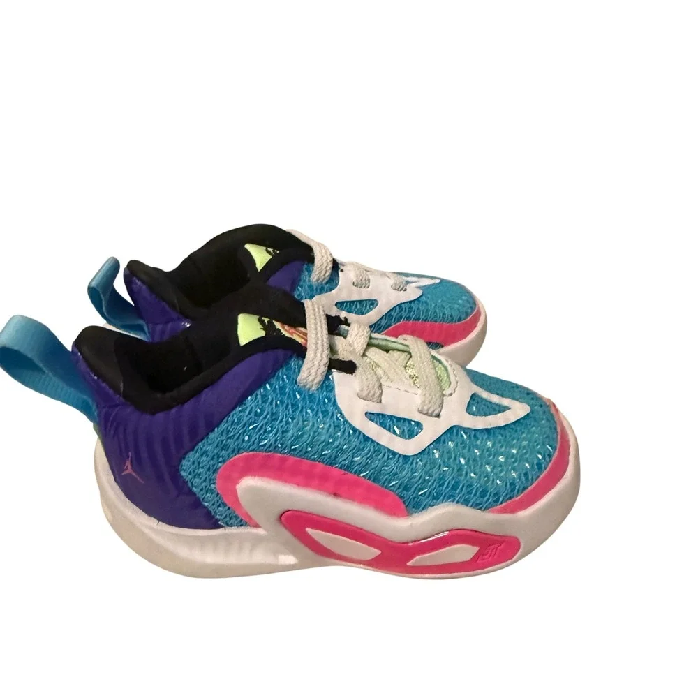 Jordan Toddler Training Shoes Blue Purple Pink Sneakers Athletic Baby 4C
